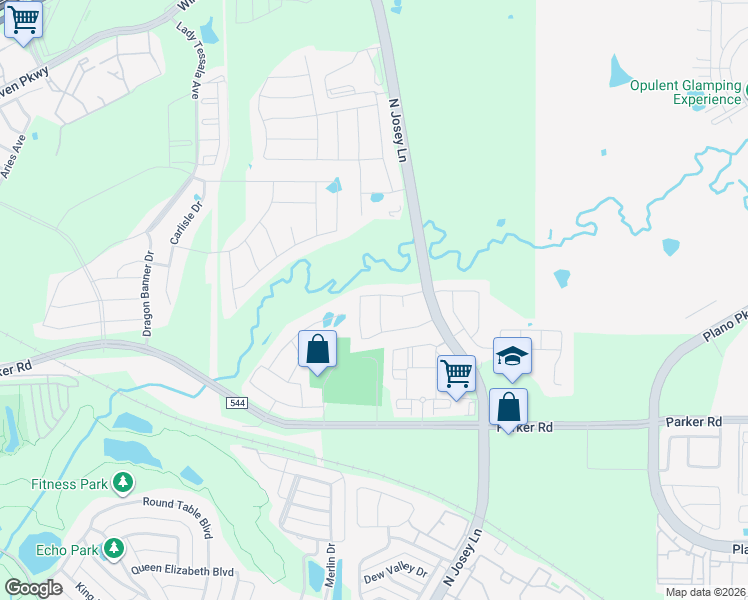 map of restaurants, bars, coffee shops, grocery stores, and more near 3289 Brookhollow Drive in Carrollton