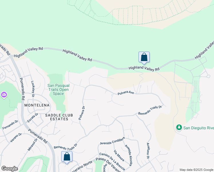 map of restaurants, bars, coffee shops, grocery stores, and more near 12969 Angosto Way in San Diego