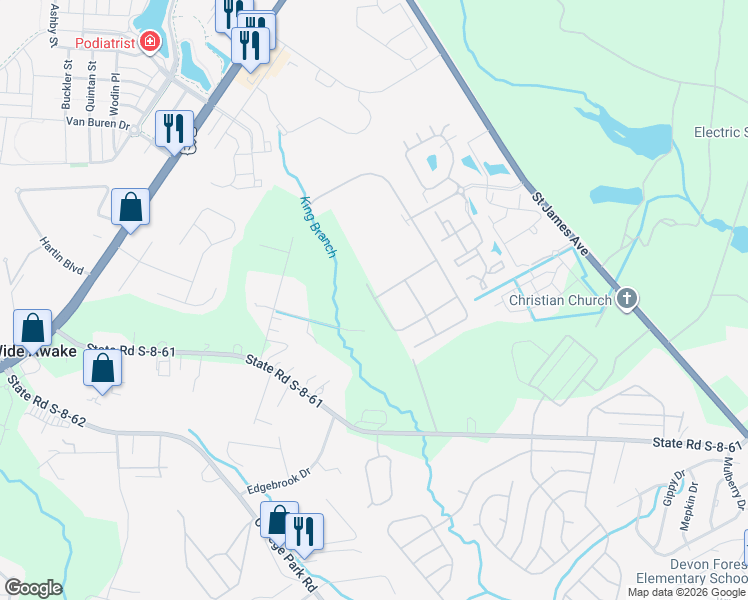 map of restaurants, bars, coffee shops, grocery stores, and more near Partridge Creek Rd in Summerville
