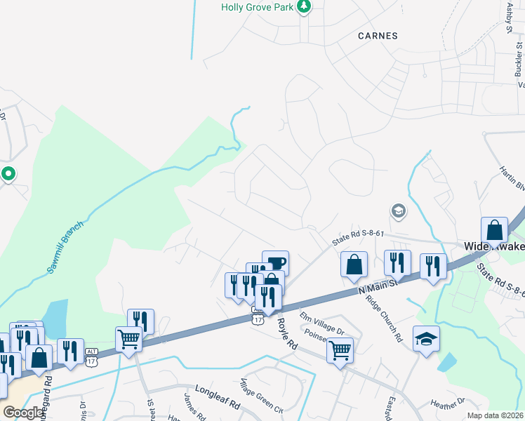 map of restaurants, bars, coffee shops, grocery stores, and more near 148 Clydesdale Circle in Summerville