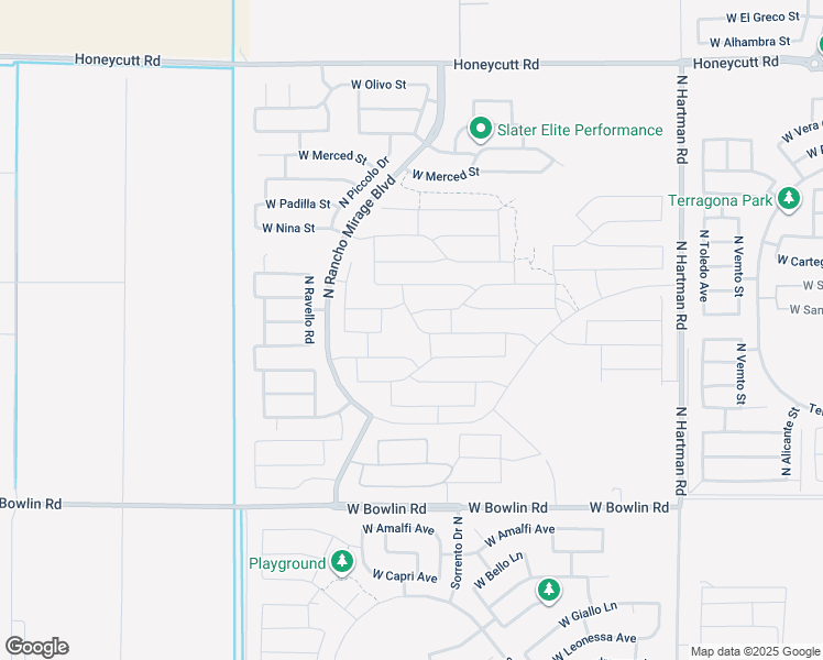 map of restaurants, bars, coffee shops, grocery stores, and more near 18684 North Ponte Road in Maricopa