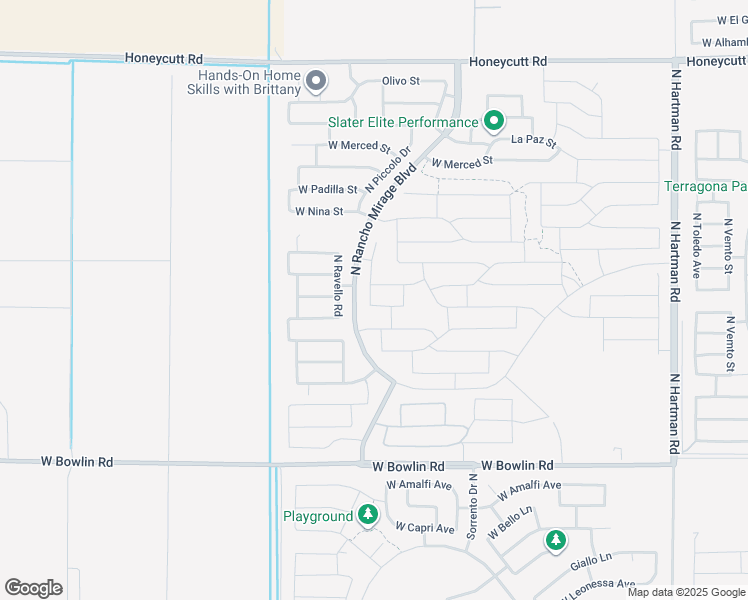 map of restaurants, bars, coffee shops, grocery stores, and more near 37918 West Santa Monica Avenue in Maricopa