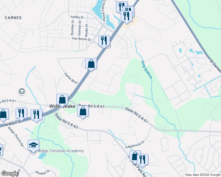 map of restaurants, bars, coffee shops, grocery stores, and more near 207 Dunning Rd in Summerville