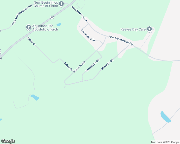 map of restaurants, bars, coffee shops, grocery stores, and more near 109 Ramona Drive Southwest in Milledgeville
