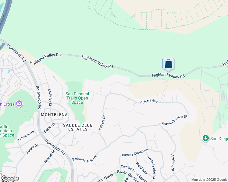 map of restaurants, bars, coffee shops, grocery stores, and more near 12916 Polvera Avenue in San Diego