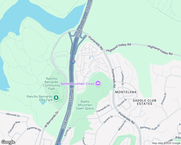 map of restaurants, bars, coffee shops, grocery stores, and more near 18546 Caminito Pasadero in San Diego