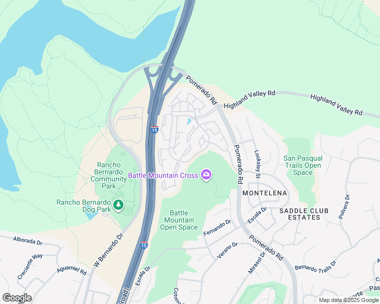 map of restaurants, bars, coffee shops, grocery stores, and more near 18546 Caminito Pasadero in San Diego