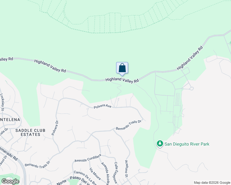 map of restaurants, bars, coffee shops, grocery stores, and more near 13094 Polvera Avenue in San Diego