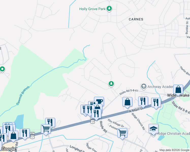 map of restaurants, bars, coffee shops, grocery stores, and more near 148 Clydesdale Circle in Summerville
