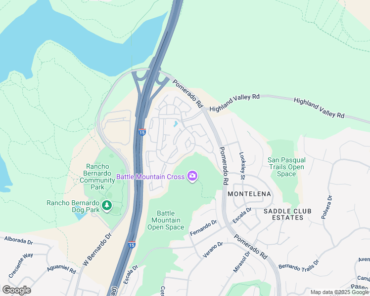 map of restaurants, bars, coffee shops, grocery stores, and more near 18638 Caminito Pasadero in San Diego