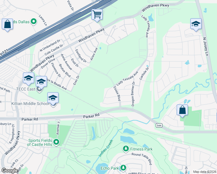 map of restaurants, bars, coffee shops, grocery stores, and more near 3320 Jacks Bank in The Colony