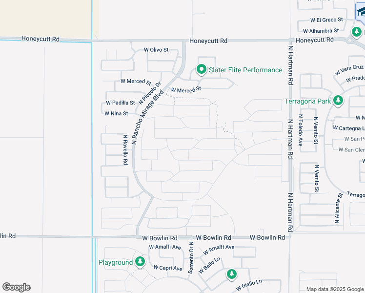 map of restaurants, bars, coffee shops, grocery stores, and more near 18684 North Ponte Road in Maricopa