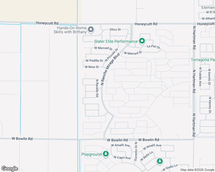 map of restaurants, bars, coffee shops, grocery stores, and more near 37918 West Santa Monica Avenue in Maricopa