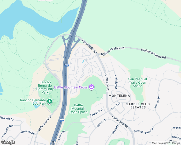 map of restaurants, bars, coffee shops, grocery stores, and more near 18600 Caminito Pasadero in San Diego