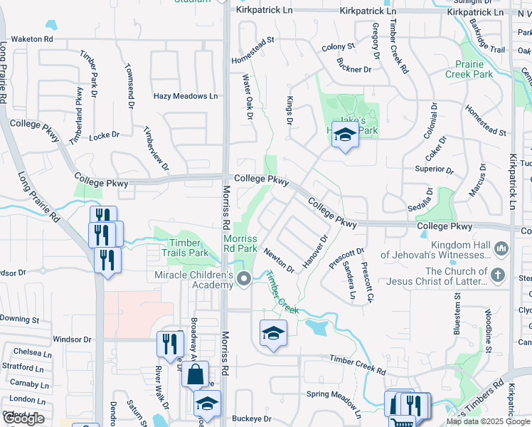 map of restaurants, bars, coffee shops, grocery stores, and more near 1913 Fairhaven Court in Flower Mound
