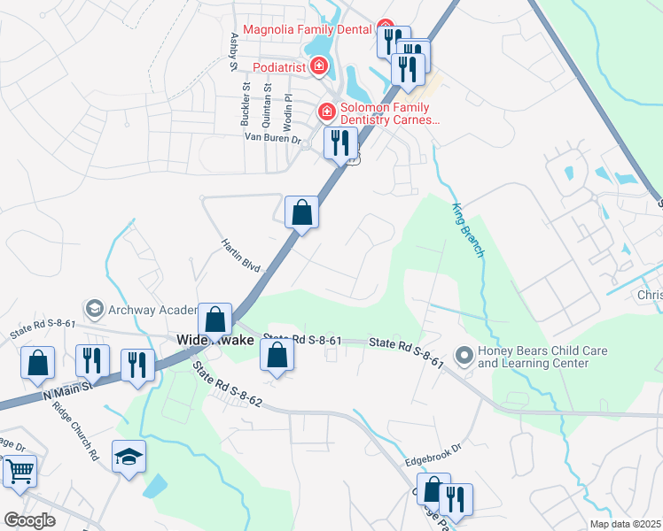 map of restaurants, bars, coffee shops, grocery stores, and more near 130 Patriot Lane in Summerville