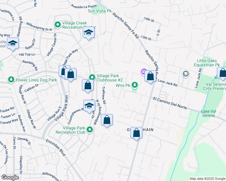 map of restaurants, bars, coffee shops, grocery stores, and more near 2210 Running Spring Place in Encinitas