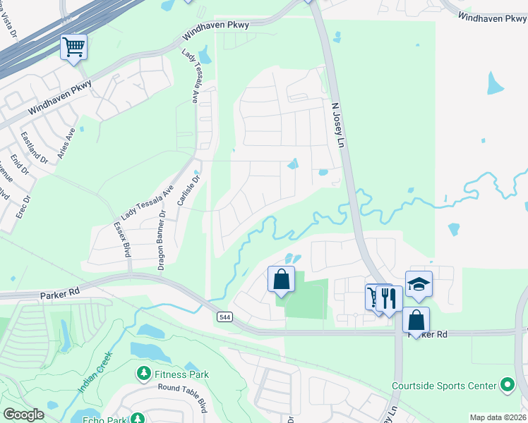 map of restaurants, bars, coffee shops, grocery stores, and more near 1740 Dame Lori Lane in Carrollton