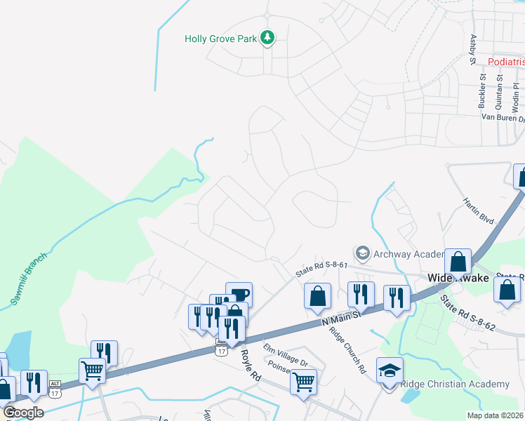 map of restaurants, bars, coffee shops, grocery stores, and more near 148 Apryl Ln in Summerville