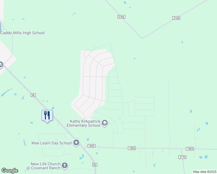 map of restaurants, bars, coffee shops, grocery stores, and more near 3358 Farm to Market 36 in Caddo Mills