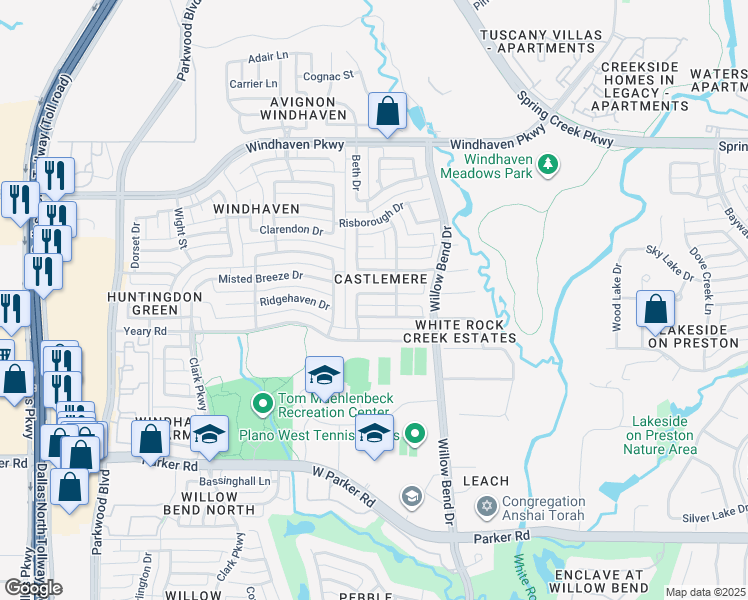 map of restaurants, bars, coffee shops, grocery stores, and more near 5644 Crowndale Drive in Plano