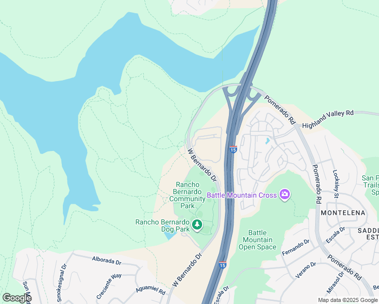 map of restaurants, bars, coffee shops, grocery stores, and more near 18890 West Bernardo Drive in San Diego