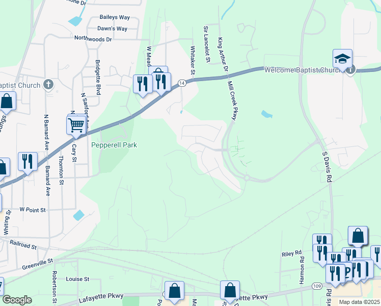 map of restaurants, bars, coffee shops, grocery stores, and more near 205 Freshwater Court in LaGrange