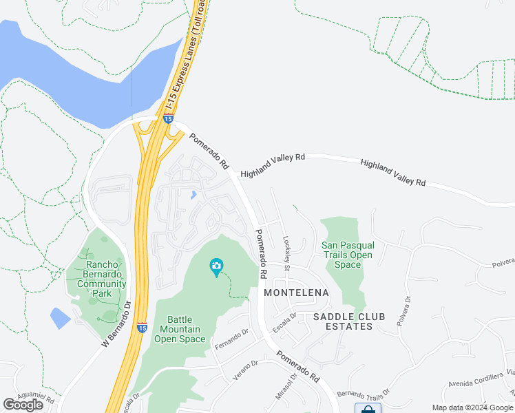 map of restaurants, bars, coffee shops, grocery stores, and more near 18654 Wessex Street in San Diego