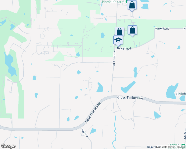 map of restaurants, bars, coffee shops, grocery stores, and more near 4432 Glen Oaks Drive in Flower Mound