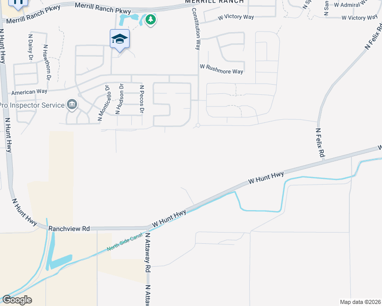 map of restaurants, bars, coffee shops, grocery stores, and more near 2225 North Hidden Canyon Drive in Florence