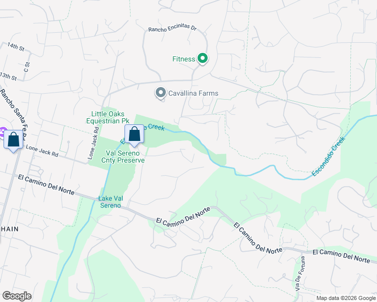 map of restaurants, bars, coffee shops, grocery stores, and more near 3192 Via De Caballo in Encinitas