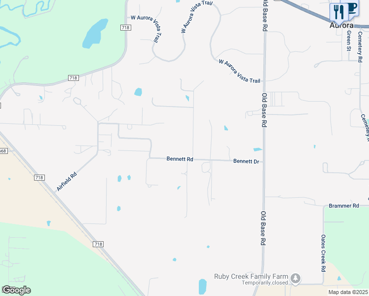 map of restaurants, bars, coffee shops, grocery stores, and more near 209 Bennett Drive in Aurora