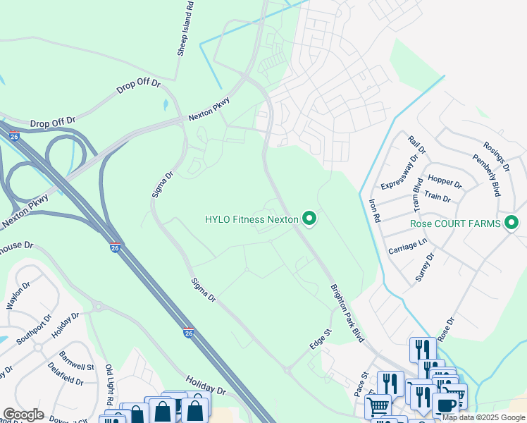 map of restaurants, bars, coffee shops, grocery stores, and more near Brighton Park Boulevard in Summerville