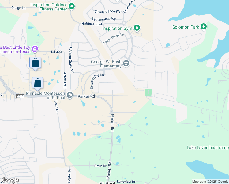 map of restaurants, bars, coffee shops, grocery stores, and more near 1815 Morning Mist Way in Wylie