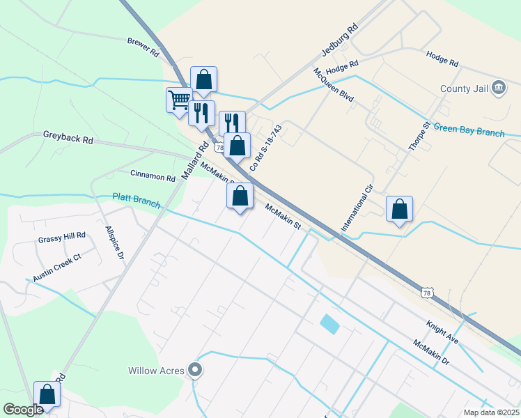 map of restaurants, bars, coffee shops, grocery stores, and more near 100 Young Dr in Summerville