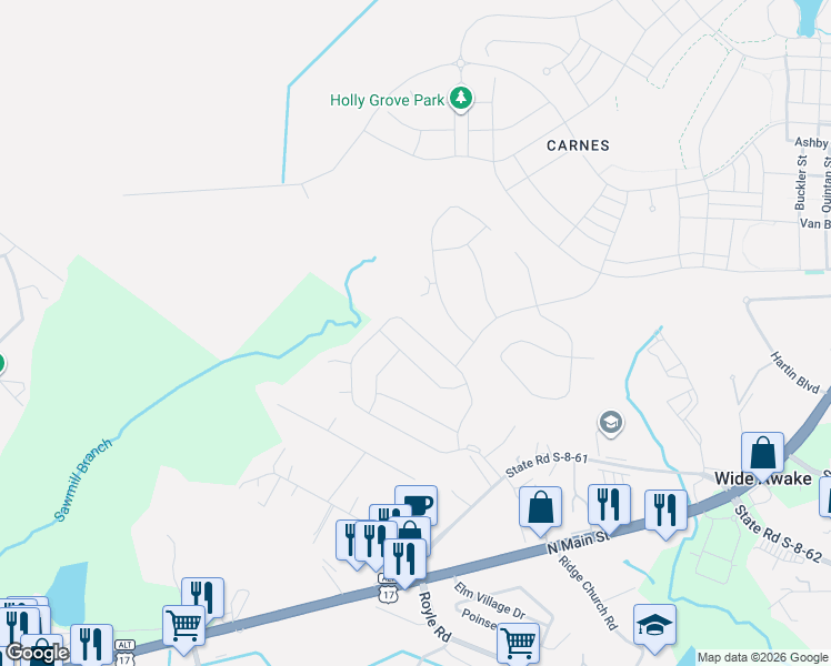 map of restaurants, bars, coffee shops, grocery stores, and more near 131 Apryl Lane in Summerville