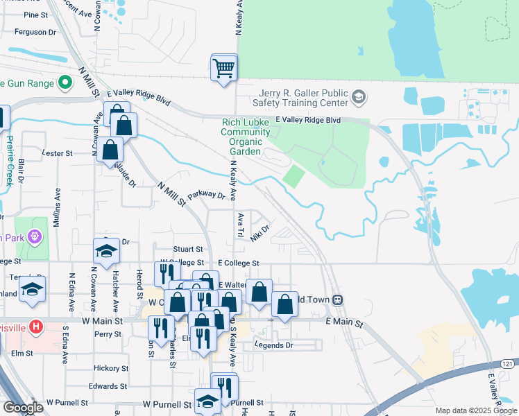 map of restaurants, bars, coffee shops, grocery stores, and more near 784 N Kealy Ave in Lewisville