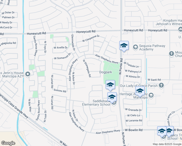 map of restaurants, bars, coffee shops, grocery stores, and more near 41991 West Almira Drive in Maricopa