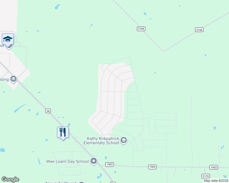 map of restaurants, bars, coffee shops, grocery stores, and more near Rabbit Run in Hunt County
