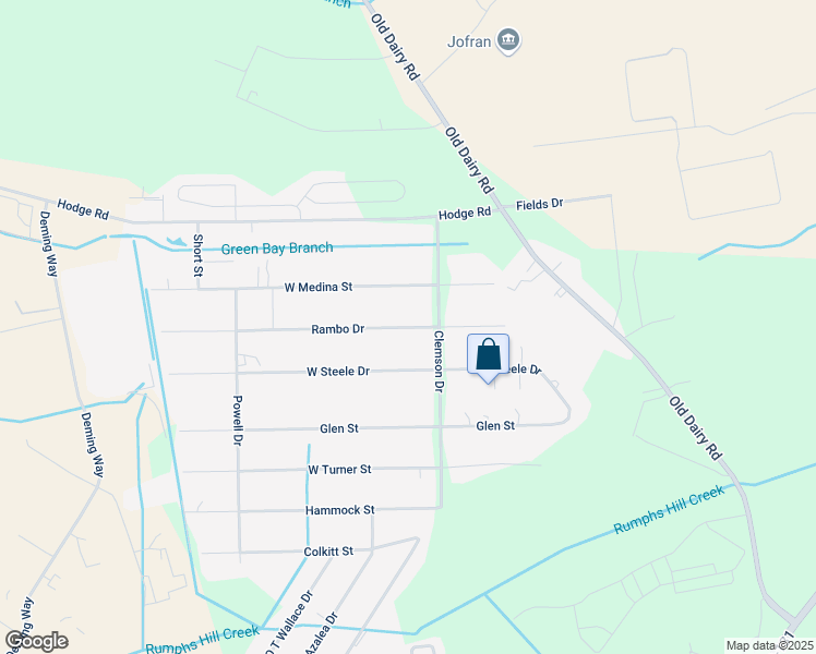 map of restaurants, bars, coffee shops, grocery stores, and more near 125 Rambo Drive in Summerville