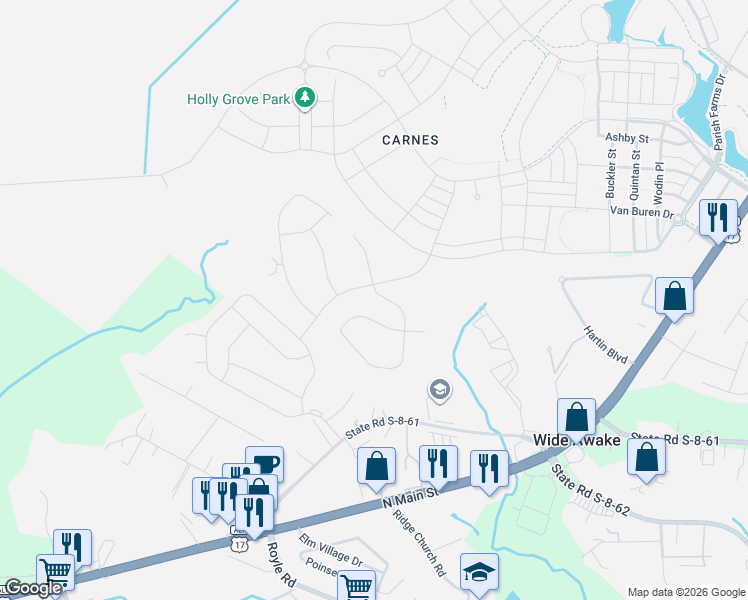 map of restaurants, bars, coffee shops, grocery stores, and more near 15 State Road S-8-61 in Summerville