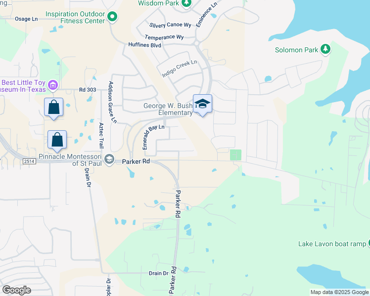 map of restaurants, bars, coffee shops, grocery stores, and more near 1815 Morning Mist Way in Wylie