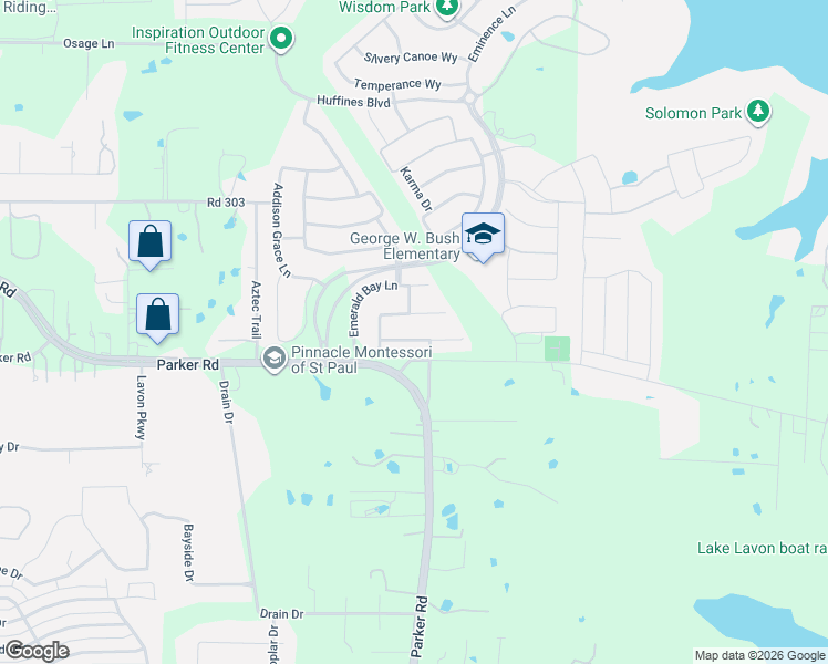 map of restaurants, bars, coffee shops, grocery stores, and more near 1721 Morning Mist Way in Wylie