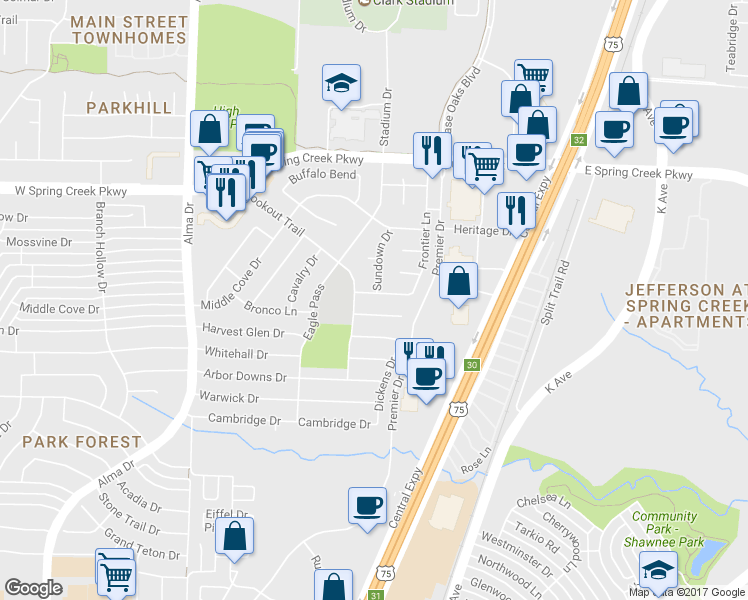 map of restaurants, bars, coffee shops, grocery stores, and more near 700 Tribal Road in Plano