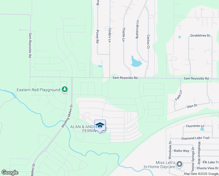 map of restaurants, bars, coffee shops, grocery stores, and more near 18001 Cindy's Lane in Justin