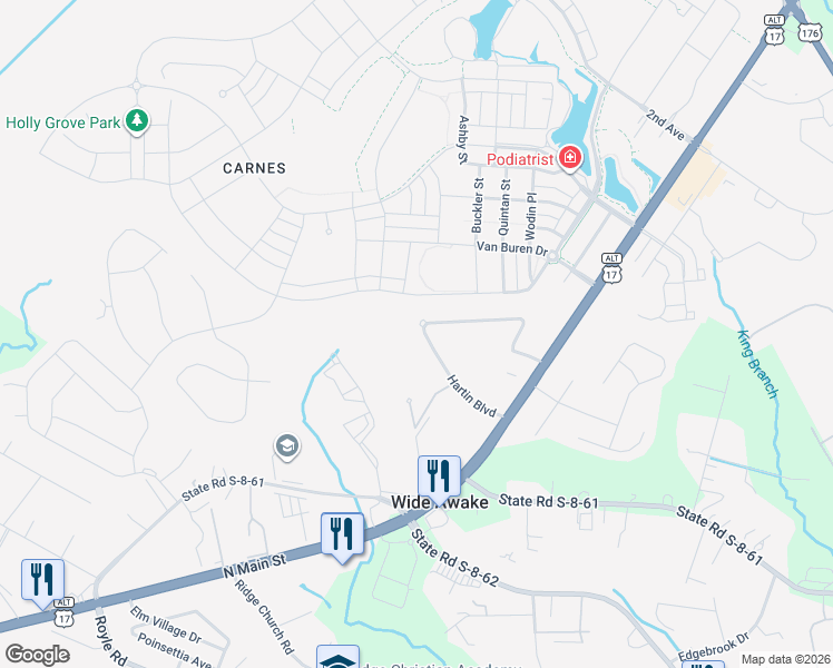 map of restaurants, bars, coffee shops, grocery stores, and more near 130 Hartin Boulevard in Summerville