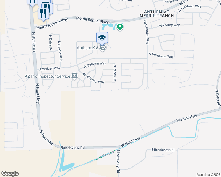 map of restaurants, bars, coffee shops, grocery stores, and more near 2197 North Potomac Court in Florence