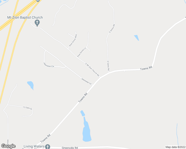 map of restaurants, bars, coffee shops, grocery stores, and more near 39 East Mount Zion Church Road in LaGrange