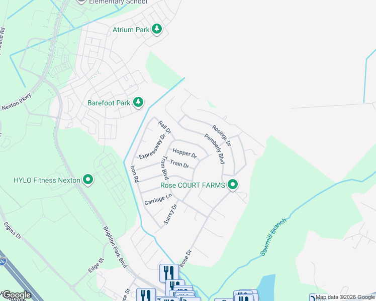 map of restaurants, bars, coffee shops, grocery stores, and more near 518 Tram Boulevard in Summerville