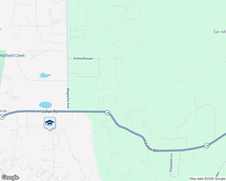 map of restaurants, bars, coffee shops, grocery stores, and more near 203 Rancho Del Ladera Drive in Ramona
